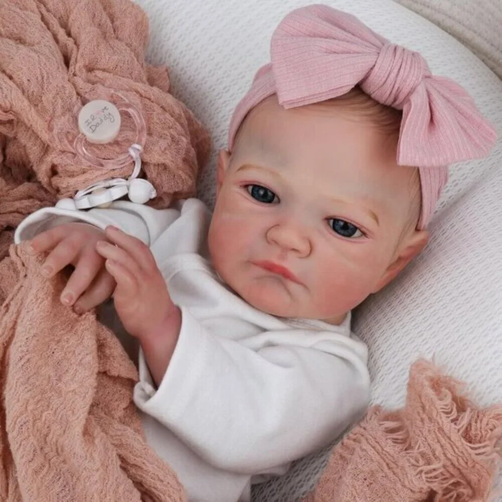 Realistic Reborn Baby Dolls Girl 20 inch White Pink Soft Body Gift Toy for Kids